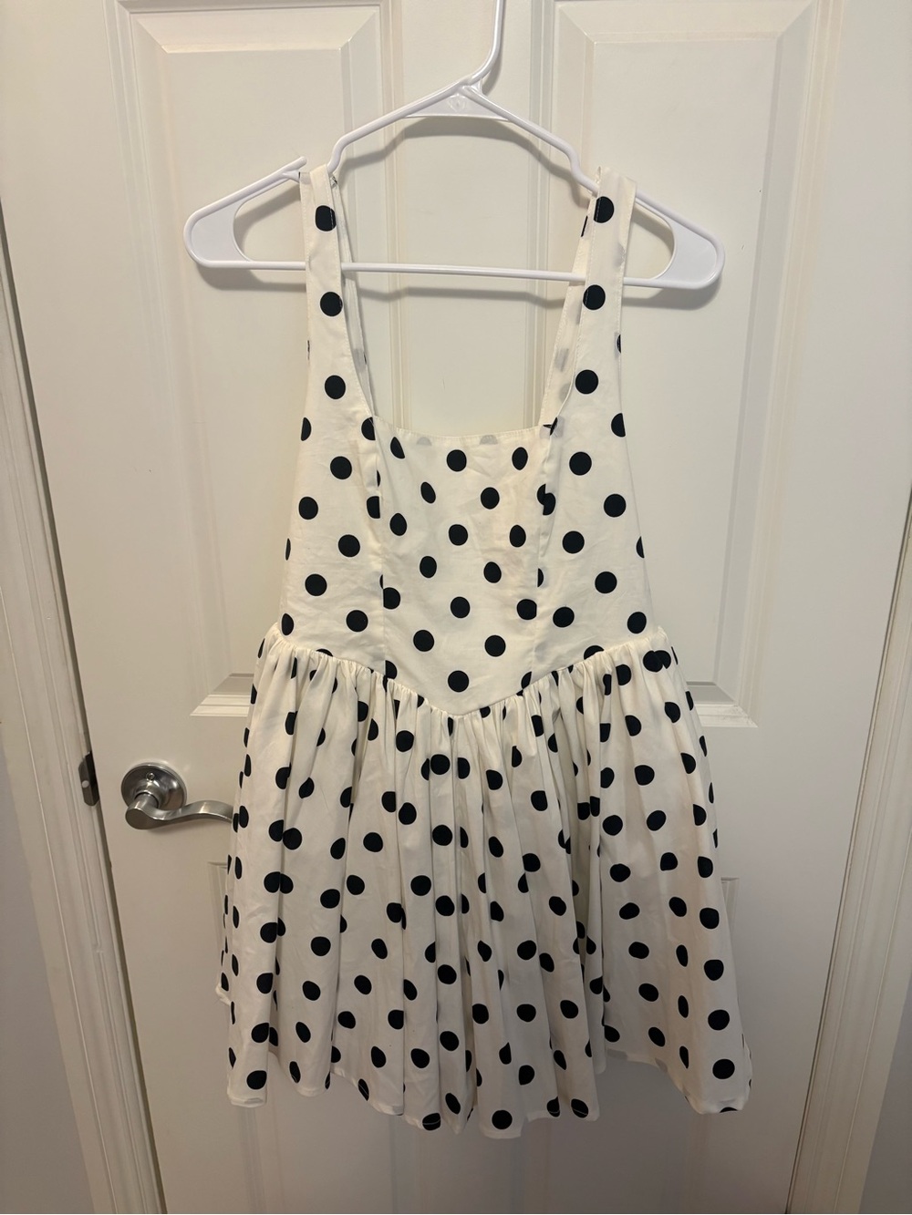 Altar'd State White and Black Polka Dot Mini Dress